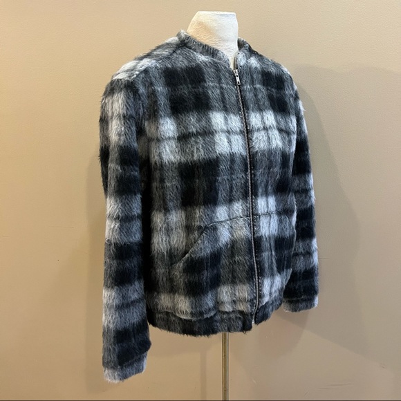 TIGER OF SWEDEN mohair blend checkered bomber - Picture 3 of 10